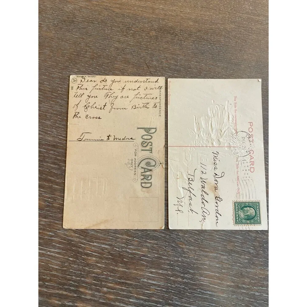 Vintage Christmas 1910's Postcard lot of 2